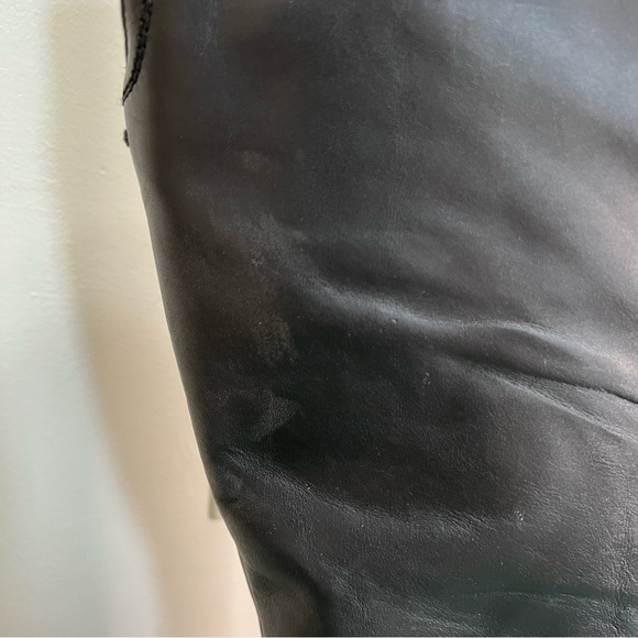 Franco Sarto Black Leather Heeled Knee High Boots Size 9.5M - Picture 12 of 16